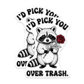 (2 Pack) Raccoon with Rose Magnets - I'd Pick You - Cute Animal Magnet - 5" On Longest Side - Premium Magnet - for Cars, Refrigerators, Toolboxes, Lockers - Made in USA - MAG14668
