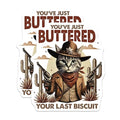 (2 Pack) Funny Cat Stickers - Cowboy Cat Meme Stickers - Cute and Humorous Cat Stickers - 5" On Longest Side - Sticks to Smooth Flat Surfaces - Made in USA - BMCS3660