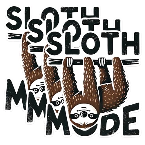 (3 Pack) Sloth Mode Decals - Funny Sloth Decal - Laptop Decal - 3 Inches On Longest Side - Easy Peel & Apply - Made in USA - 3MCS1558