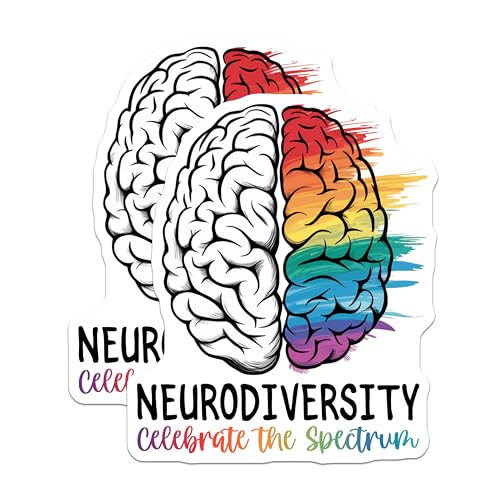 (2 Pack) Celebrate The Spectrum Magnet - Neurodiversity Awareness - 5" On Longest Side - Sticks to Smooth Flat Surfaces - Made in USA - MAG10052