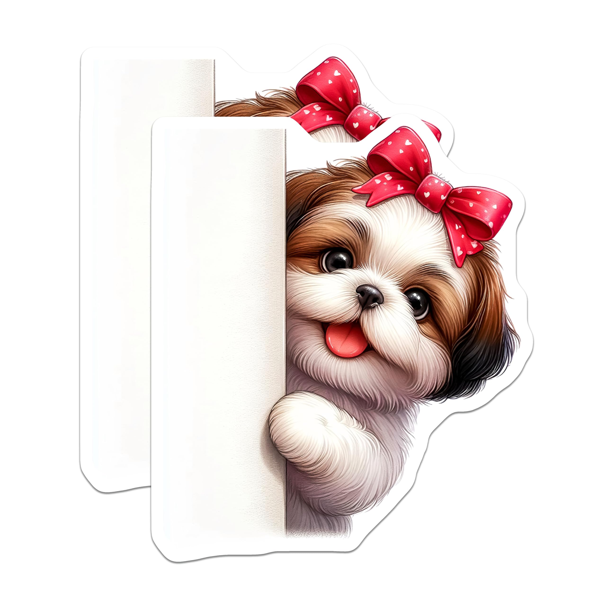 (2 Pack) Shih Tzu Magnets - Dog Breed Fridge Decor - Puppy Lover Home Accents - 5" On Longest Side - Premium Magnet - for Cars, Refrigerators, Toolboxes, Lockers - Made in USA - MAG14649