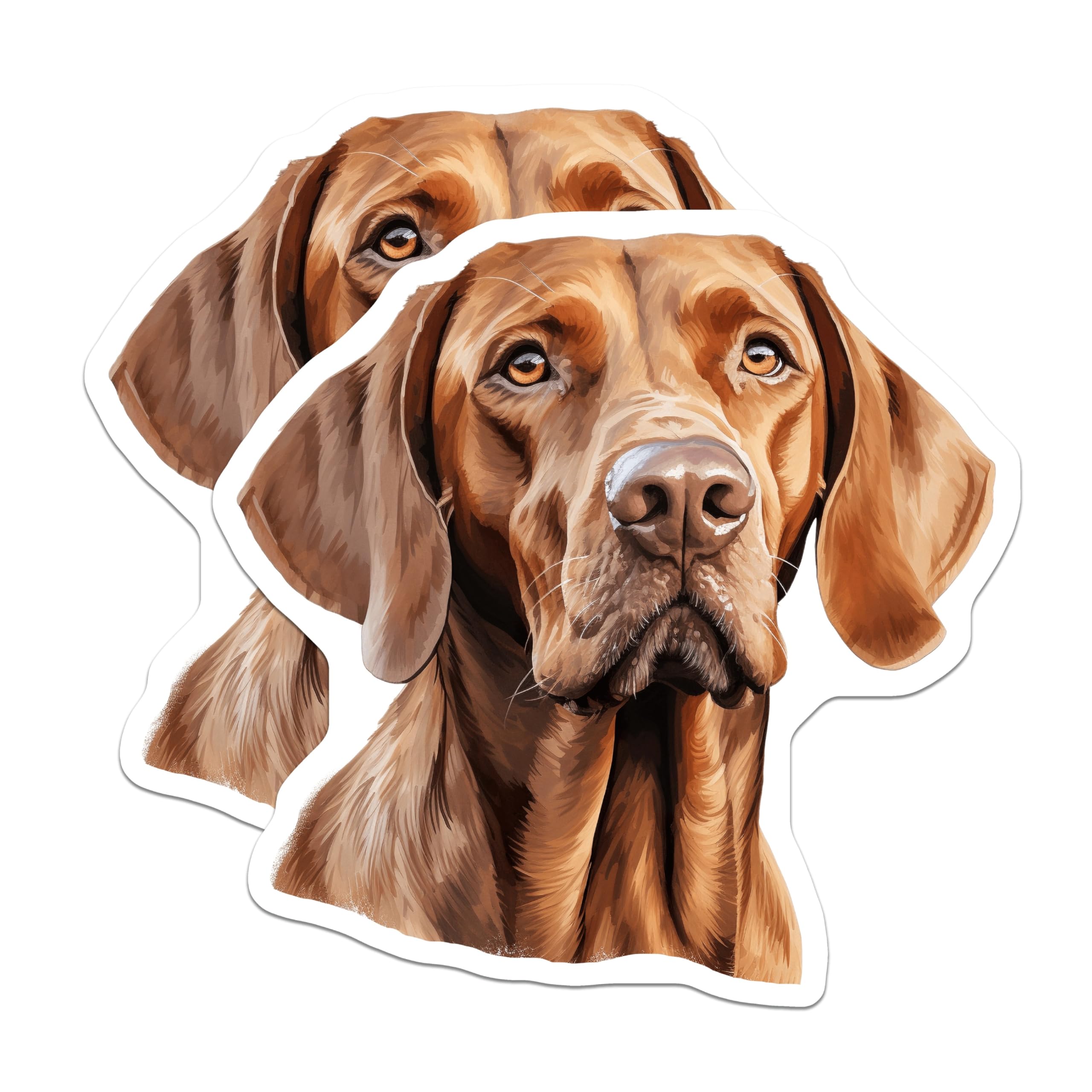 (2 Pack) Vizsla Dog Magnets - Realistic Pet Portrait Art - Dog Lover Decor - Vizsla Owner Collectible - 5 Inches On Longest Side - Thick Durable Magnet - Made in USA - MAG26709