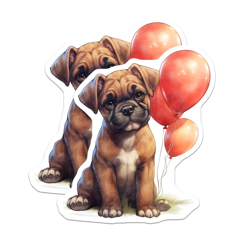 (2 Pack) Boxer Dog Magnets - Puppy Art - Balloon Animal Decorations - 5" On Longest Side - Premium Magnet - for Cars, Refrigerators, Toolboxes, Lockers - Made in USA - MAG16506