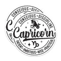(2 Pack) Capricorn Zodiac Stickers - Astrology Sign Decal - Capricorn Horoscope Art - 5" On Longest Side - Sticks to Smooth Flat Surfaces - Made in USA - BMCS4805