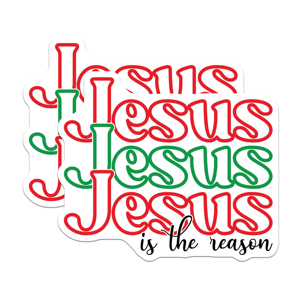 (2 Pack) Jesus is the Reason Magnets - Christian Christmas Decor - Faith Based Kitchen Magnets - 5 Inches On Longest Side - Thick Durable Magnet - Made in USA - MAG24823