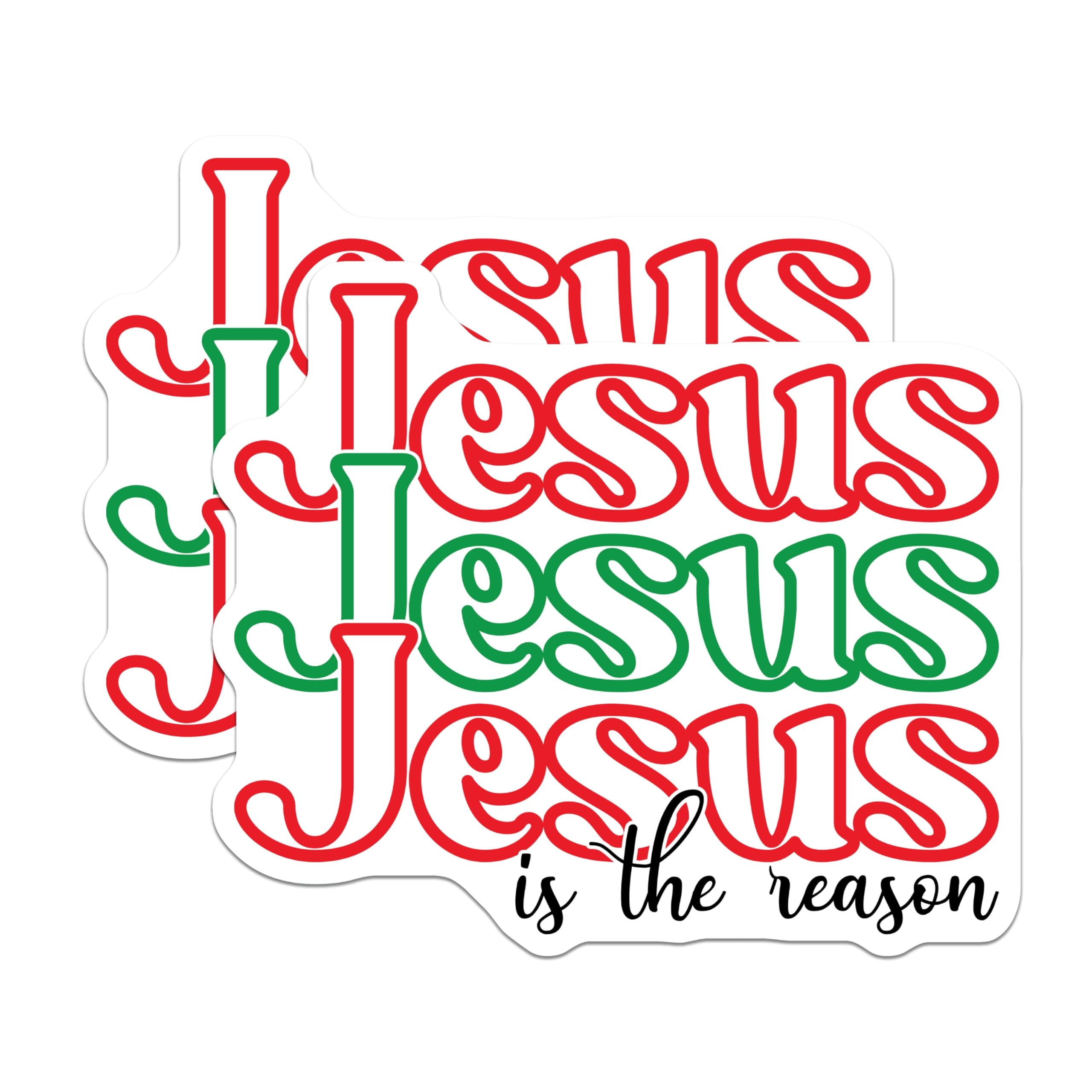 (2 Pack) Jesus is the Reason Magnets - Christian Christmas Decor - Faith Based Kitchen Magnets - 5 Inches On Longest Side - Thick Durable Magnet - Made in USA - MAG24823