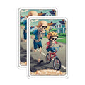 (2 Pack) The Teacher Magnets - Skeleton Family Fun - Unique Home - Teacher Appreciation Gift - Halloween ation - Spooky Art - 5" On Longest Side - for Cars, Fridges, Toolboxes - Made in USA - MAG4490