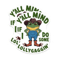 (2 Pack) Funny Frog Stickers - Southern Slang Stickers - Humorous Frog Decal - 5" On Longest Side - Sticks to Smooth Flat Surfaces - Made in USA - BMCS4554