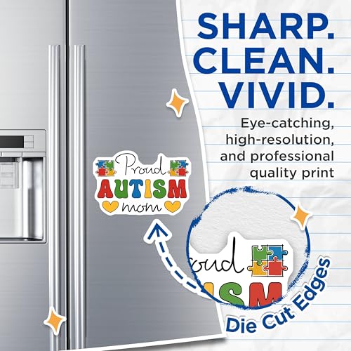 (2 Pack) Awareness Support Magnet - Colorful Puzzle Pieces - 5" On Longest Side - Sticks to Smooth Flat Surfaces - Made in USA - MAG9704