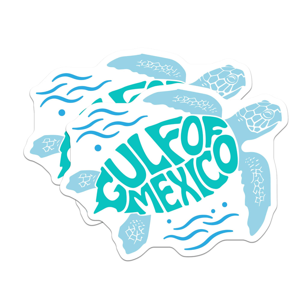 (2 Pack) Gulf of Mexico Magnets - Sea Turtle Souvenir - Coastal Decor Fridge Magnets - 5" On Longest Side - Premium Magnet - for Cars, Refrigerators, Toolboxes, Lockers - Made in USA - MAG18225