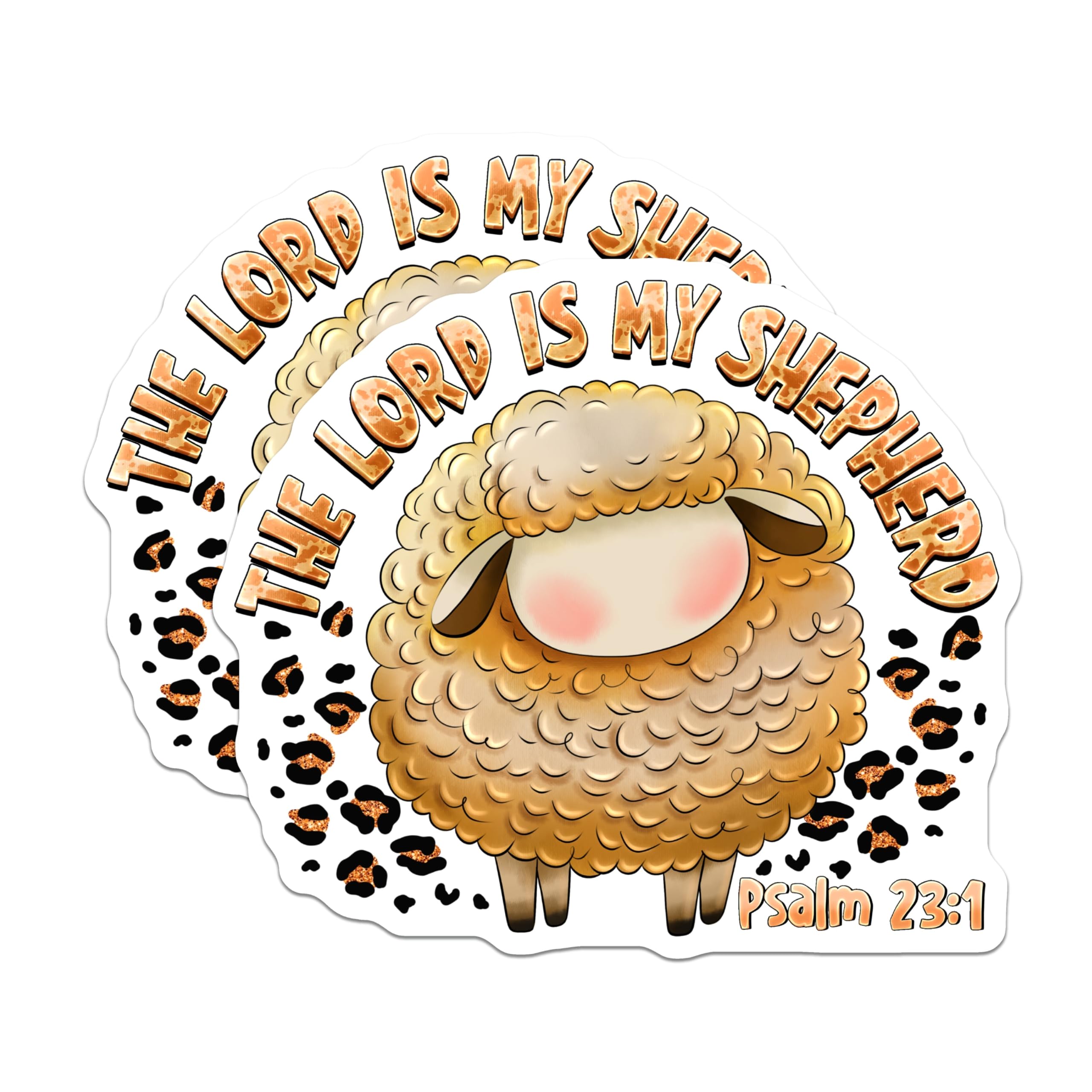 (2 Pack) Lord is My Shepherd Magnets - Psalm 23 Verse Magnet - Christian Scripture Decor - Cute Sheep Faith Reminder - 5 Inches On Longest Side - Thick Durable Magnet - Made in USA - MAG29456