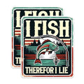 (2 Pack) I Fish Therefore I Lie Magnets - Humorous Fisherman Decor - Fishing Enthusiast - 5" On Longest Side - for Fridges, Toolboxes, Cars - Made in USA - MAG2611