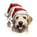 (2 Pack) Santa Dog Magnets - Christmas Pet Fridge Magnets - Doodle Dog Holiday Decor - 5 Inches On Longest Side - Thick Durable Magnet - Made in USA - MAG25582