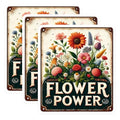(3 Pack) Flower Power Decals - Floral Laptop Decal - Botanical Art Decals- 3 Inches On Longest Side - Easy Peel & Apply - Made in USA - 3MCS5160