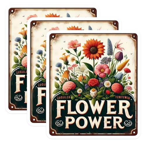 (3 Pack) Flower Power Decals - Floral Laptop Decal - Botanical Art Decals- 3 Inches On Longest Side - Easy Peel & Apply - Made in USA - 3MCS5160