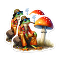 (2 Pack) Frog Magnets - Hippie Decor - Mushroom - Novelty Fridge Decor - 5" On Longest Side - Premium Magnet - for Cars, Refrigerators, Toolboxes, Lockers - Made in USA - MAG16847
