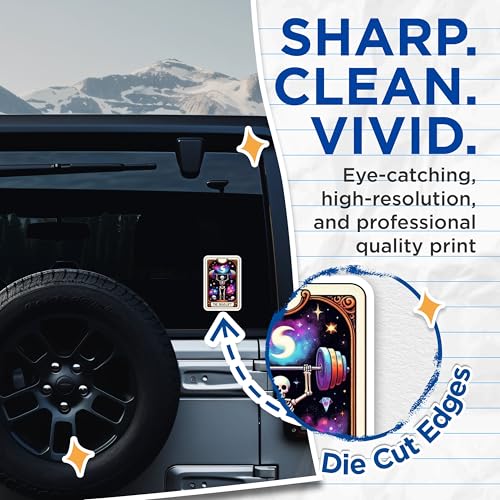 (2 Pack) Deadlift Skeleton Stickers - Workout Motivational Stickers - Gym Enthusiast Stickers - 5" On Longest Side - Sticks to Smooth Flat Surfaces - Made in USA - BMCS5383