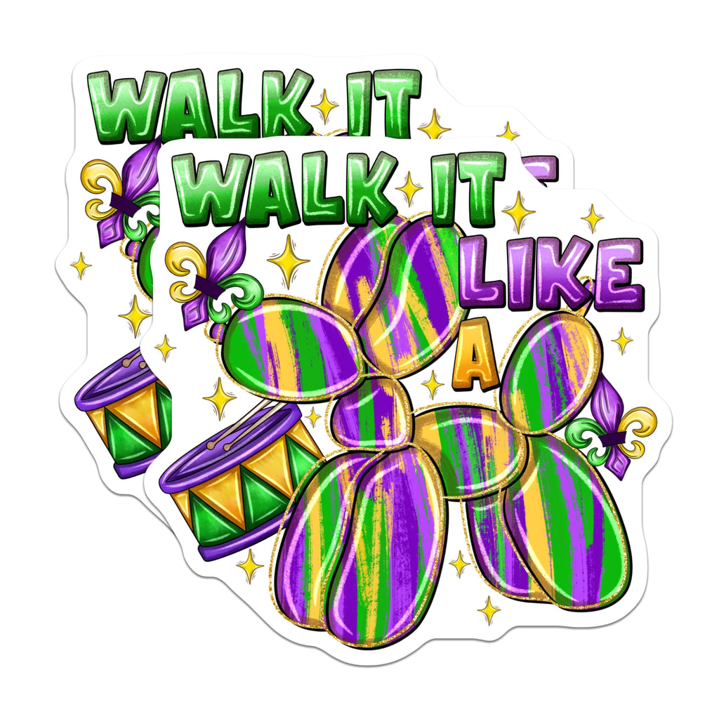 (2 Pack) Mardi Gras Balloon Dog Magnets - New Orleans Parade Decor - Fat Tuesday Celebration - 5 Inches On Longest Side - Thick Durable Magnet - Made in USA - MAG25175