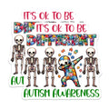 (2 Pack) Autism Awareness Magnets - It's OK to be Different - Puzzle Piece Skeletons Decor - 5" On Longest Side - for Cars, Fridges, Toolboxes - Made in USA - MAG8134