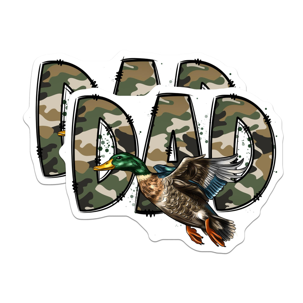 (2 Pack) Camo Dad Hunting Magnets - Mallard Duck Hunter Magnets - Father's Day Present for Outdoorsmen - 5 Inches On Longest Side - Thick Durable Magnet - Made in USA - MAG28029