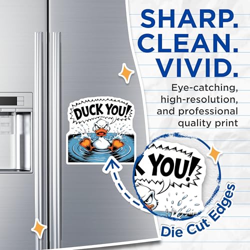(2 Pack) Duck You Magnets - Funny Duck Magnets - Novelty Humor Magnets for Fridge or Office - 5" On Longest Side - for Cars, Refrigerators, Toolboxes, Lockers - Made in USA BMCS3325
