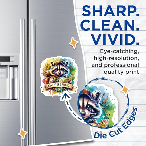 (2 Pack) Adventure Awaits Animal Art Magnets - Cute Raccoon Fridge Magnet - Adventure Animal Lovers - 5" On Longest Side - for Cars, Fridges, Toolboxes - Made in USA - MAG4534