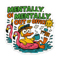 (2 Pack) Mentally Out of Office Magnets - Funny Duck Vacation Mode - Work Humor Refrigerator Decor - Chill Summer Vibes - 5 Inches On Longest Side - Thick Durable Magnet - Made in USA - MAG22854