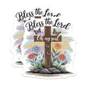 (2 Pack) Bless The Lord Stickers - Religious Stickers - Inspirational Cross Stickers - 5" On Longest Side - Sticks to Smooth Flat Surfaces - Made in USA - BMCS6390