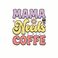(3 Pack) Mama Needs Coffee Decals - Retro Mom Decals - Coffee Lover Sticker - 3 Inches On Longest Side - Easy Peel & Apply - Made in USA - 3MCS7728