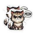 (2 Pack) Grumpy Cat Magnets - Meow Cartoon Cats - Fridge Home Decor Magnets - 5" On Longest Side - Premium Magnet - for Cars, Refrigerators, Toolboxes, Lockers - Made in USA - MAG14974
