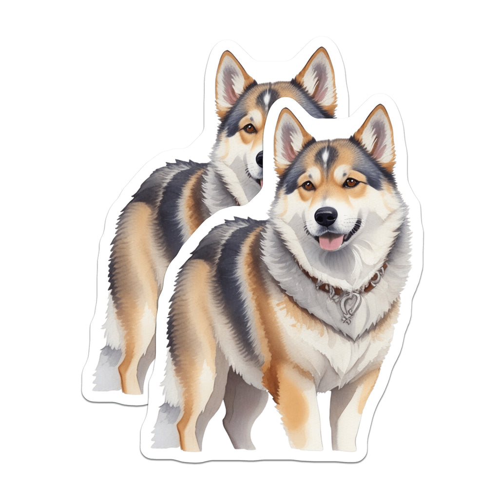 (2 Pack) Watercolor Dog Magnets - Cute Husky Art - Pet Lover Fridge Decor - Dog Mom Kennel Accent - 5 Inches On Longest Side - Thick Durable Magnet - Made in USA - MAG38975