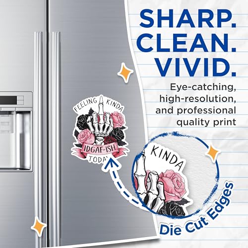 (2 Packs) Feeling Kinda IDGAF-Ish Today Magnets - Funny Sarcastic Sassy Magnets - 5 Inches On Longest Side - Premium Magnet - for Fridges, Toolboxes, Cars - Made in USA - MAG2468