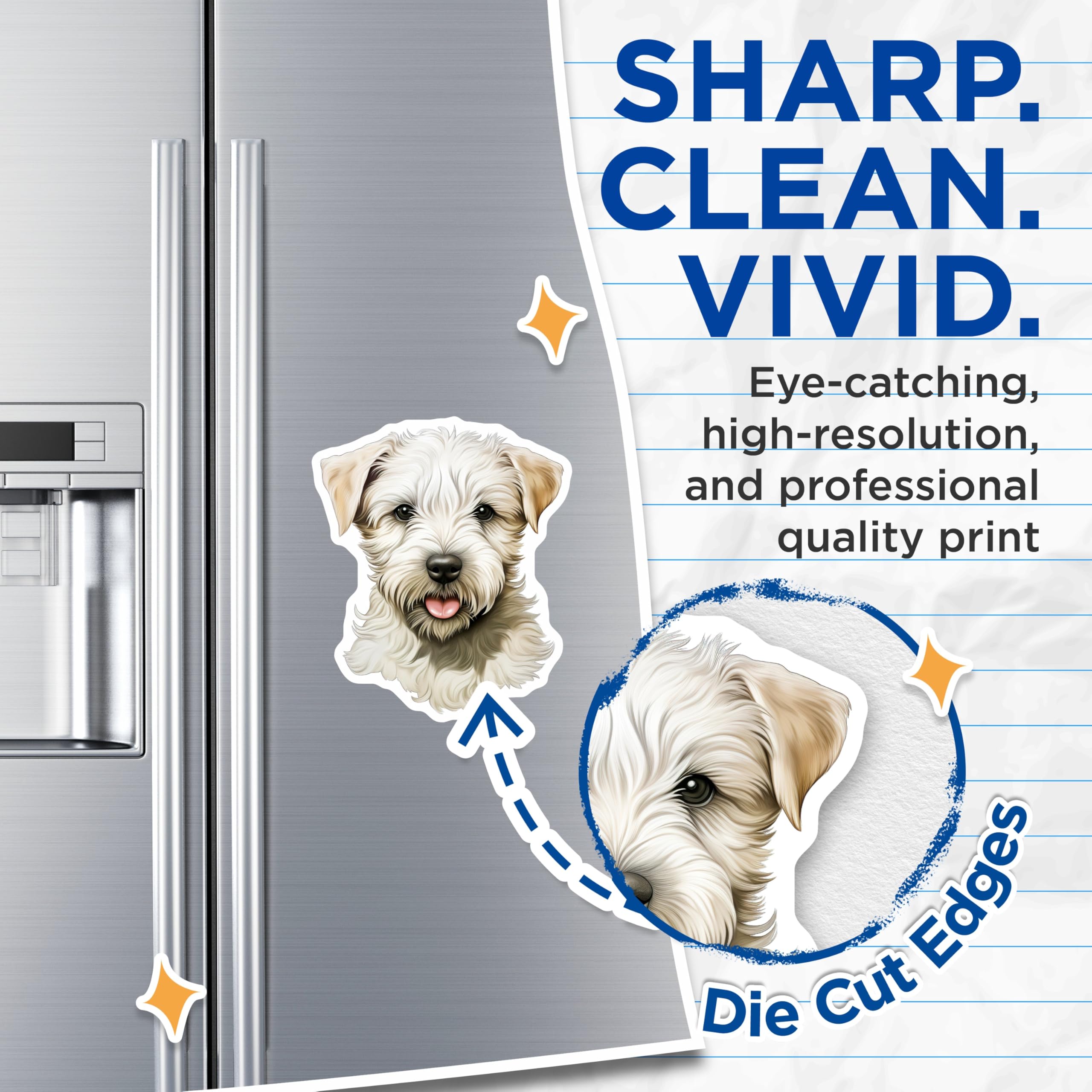 (2 Pack) Westie Dog Magnets - Cute White Terrier Puppy Decor - Animal Lover Pet Owner Accessories - 5 Inches On Longest Side - Thick Durable Magnet - Made in USA - MAG25586