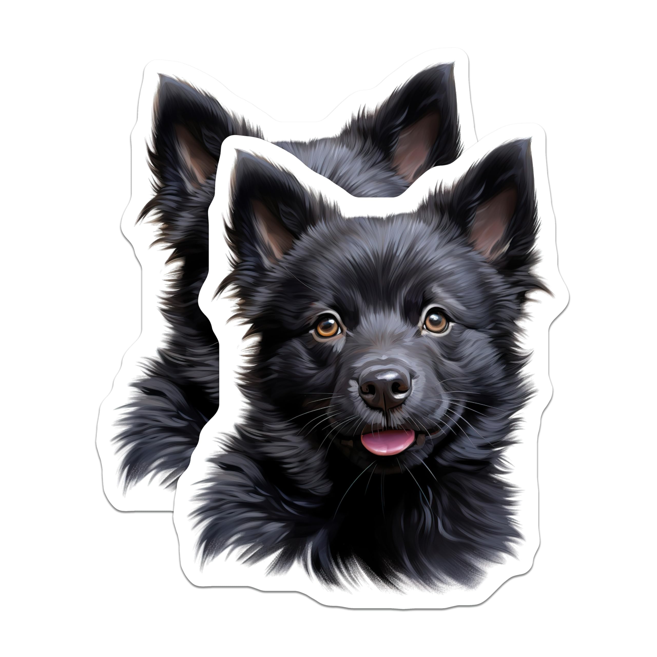 (2 Pack) Cute Black Puppy Magnets - Dog Mom Fridge Decor - Pet Owner Accessory - 5 Inches On Longest Side - Thick Durable Magnet - Made in USA - MAG30463
