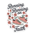 (2 Pack) Running on Faith Magnets - Christian Inspirational Decor - Religious Scripture Art - Polka Dot Sneakers - 5 Inches On Longest Side - Thick Durable Magnet - Made in USA - MAG20625