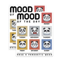 (2 Pack) Panda Mood Magnets - Funny Weekly Mood Chart - Relatable Daily Emotions - Refrigerator Accessory - 5 Inches On Longest Side - Thick Durable Magnet - Made in USA - MAG36864
