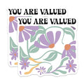 (2 Pack) You are Valued Magnets - Inspirational Magnets - Floral Design Magnets for Office and Home - 5" On Longest Side - for Cars, Fridges, Toolboxes - Made in USA - MAG3830