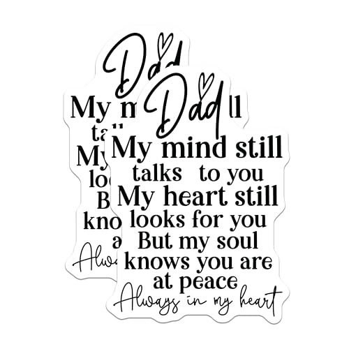 (2 Pack) Dad My Mind Talks to You Magnets - My Heart Looks for You Magnets - My Soul Knows You are at Peace Magnets - 5" On Longest Side - for Toolboxes, Lockers - Made in USA BMCS3073