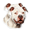 (2 Pack) White Pitbull Dog Magnets - Smiling Pitbull Owner - Dog Mom Dad Decor - Animal Lover Pet Portrait - 5 Inches On Longest Side - Thick Durable Magnet - Made in USA - MAG29666