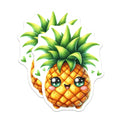 (2 Pack) Kawaii Pineapple Magnets - Cute Refrigerator Decor - Tropical Fruit Lover - Locker Office Memo Board - 5 Inches On Longest Side - Thick Durable Magnet - Made in USA - MAG36984