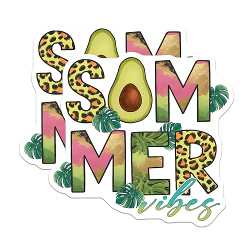 (2 Pack) Summer Vibes Magnets Magnets - 5" On Longest Side - Made in USA - Sticks to Refrigerators & Metal Surfaces - MAG8383
