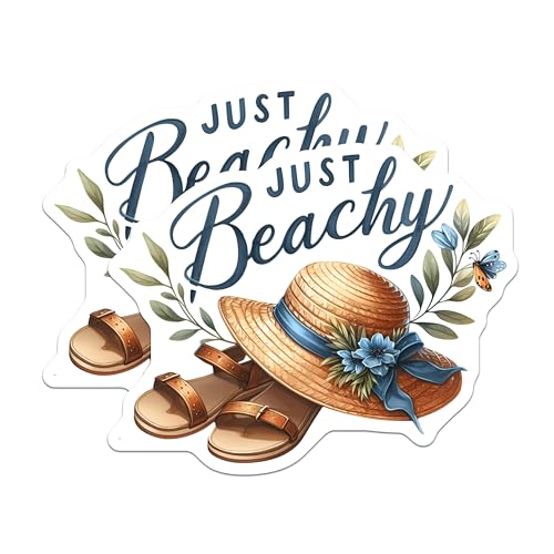 (2 Pack) Just Beachy Magnets Magnets - Summer Vibes - Coastal Decor - 5" On Longest Side - Made in USA - Sticks to Refrigerators & Metal Surfaces - MAG9303