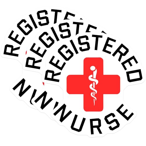 (3 Pack) Registered Nurse Decals - RN Symbol Decal - Medical Profession Stickers - 3 Inches On Longest Side - Easy Peel & Apply - Made in USA - 3MCS7933