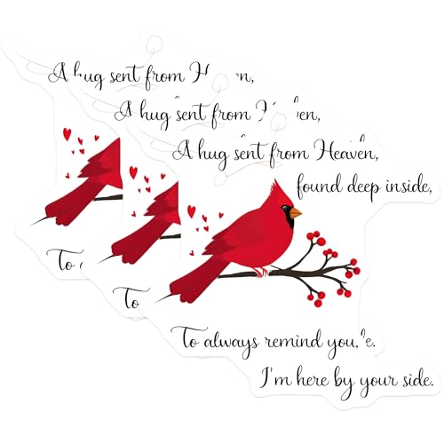 (3 Pack) Cardinal Decals - Memorial Decal - Loss Decal - 3 Inches On Longest Side - Easy Peel & Apply - Made in USA - 3MCS6054