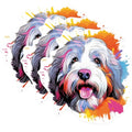 (3 Pack) Old English Sheepdog Decals - Colorful Dog Decal - Laptop Decals - 3 Inches On Longest Side - Easy Peel & Apply - Made in USA - 3MCS0784