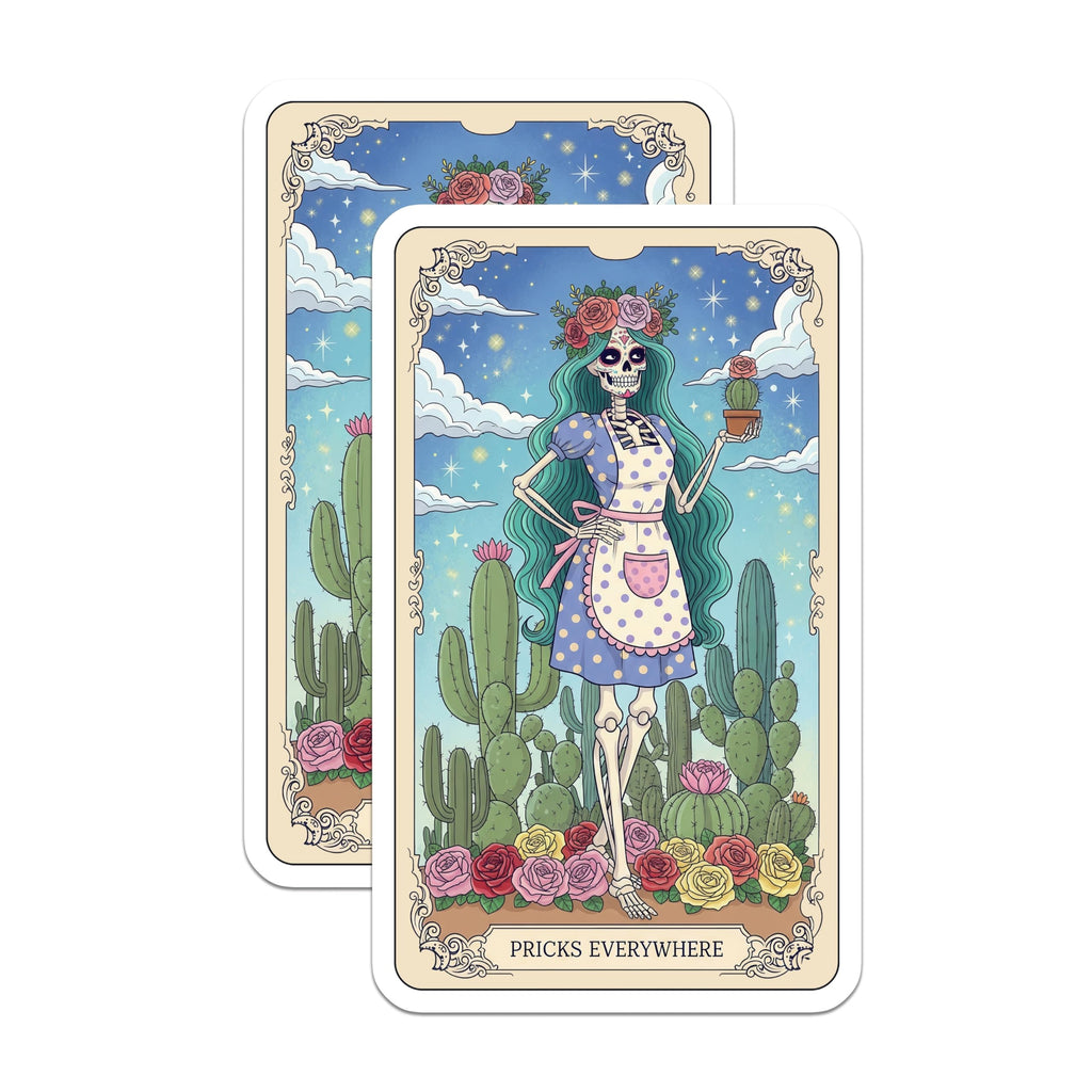 (2 Pack) Skeleton Lady Magnets - Funny Cactus Decor - Unique Kitchen Fridge Magnet - 5" On Longest Side - Premium Magnet - for Cars, Refrigerators, Toolboxes, Lockers - Made in USA - MAG14968