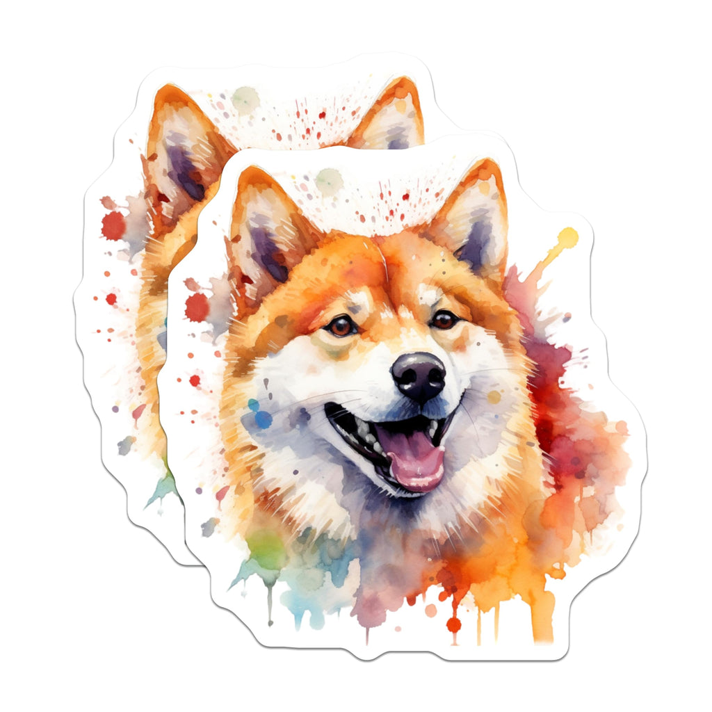 (2 Pack) Shiba Inu Dog Magnets - Watercolor Pet Art - Happy Dog Lover Decor - 5 Inches On Longest Side - Thick Durable Magnet - Made in USA - MAG25990