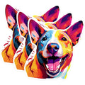 (3 Pack) Colorful Dog Decals - Pop Art Dog Stickers - Laptop Decal - 3 Inches On Longest Side - Easy Peel & Apply - Made in USA - 3MCS0672