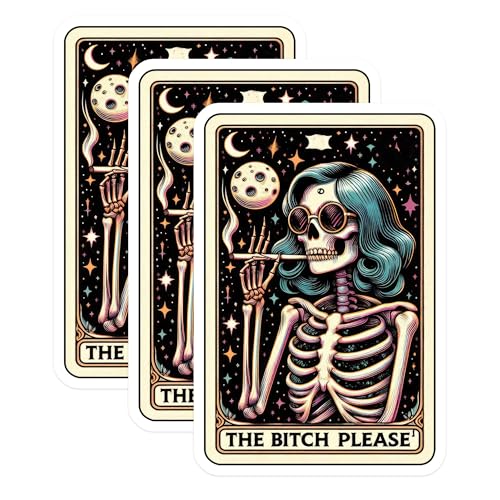(3 Pack) Skeleton Smoking Decals - Funny Sarcastic - Laptop Decal - 3 Inches On Longest Side - Easy Peel & Apply - Made in USA - 3MCS4287