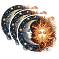 (3 Pack) Sun and Moon Decals - Celestial Harmony Stickers - Laptop Art Decals - 3 Inches On Longest Side - Easy Peel & Apply - Made in USA - 3MCS1113